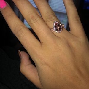 Rose gold diamond morganite ring!